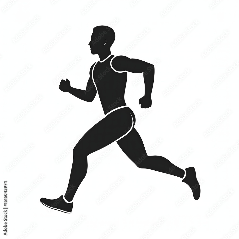 Silhouette of a Male Runner in Motion, Dynamic Sports Illustration for Active Lifestyle Silhouette of a Male Runner in Motion, Dynamic Sports Illustration for Active Lifestyle