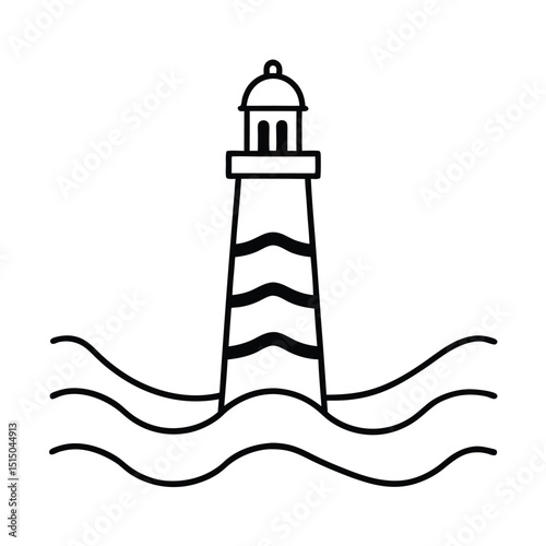 Lighthouse With Waves