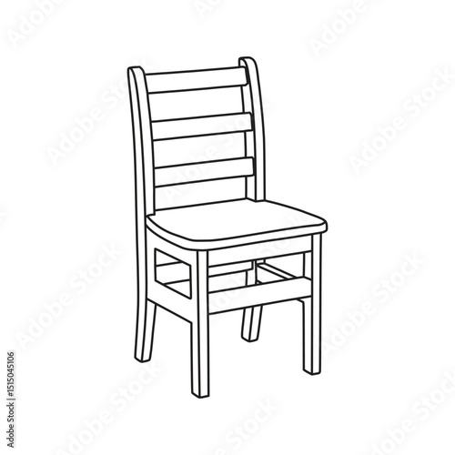 Wooden chair outline simple clean design