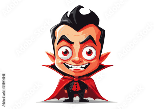 Adorable Cartoon Vampire Illustration Spooky Cute Halloween Character Design, Perfect for Kids' Projects, Party Invitations, or Fun Digital Art