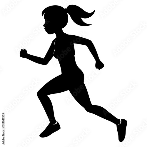 silhouette of a running child
