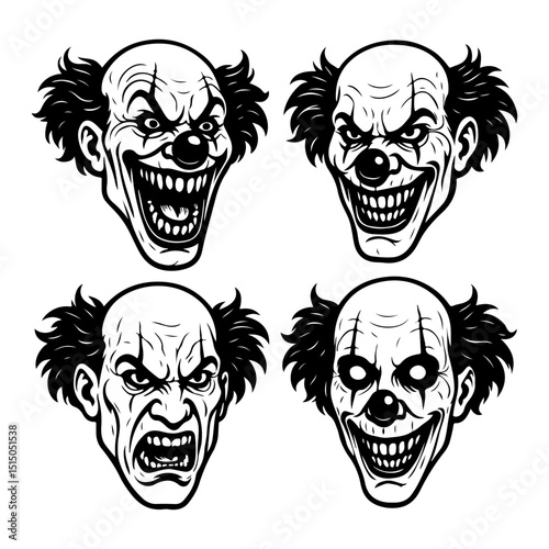 grinning clown face mascot