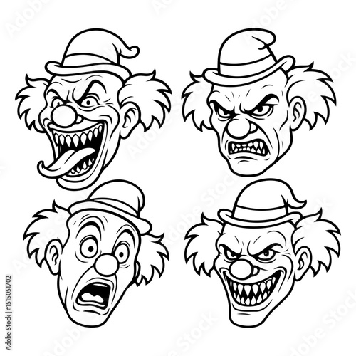 grinning clown face mascot