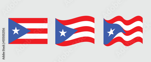 Puerto Rico Flag Waving Illustration