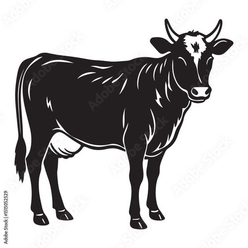 black and white cow