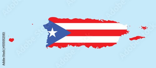 Puerto Rico Flag Base Map Isolated Background
