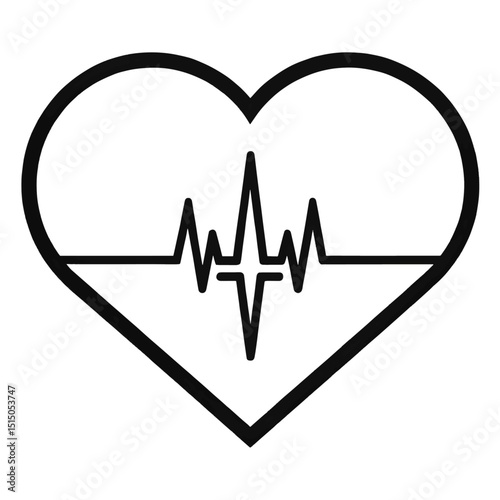 Heart with Heartbeat Line