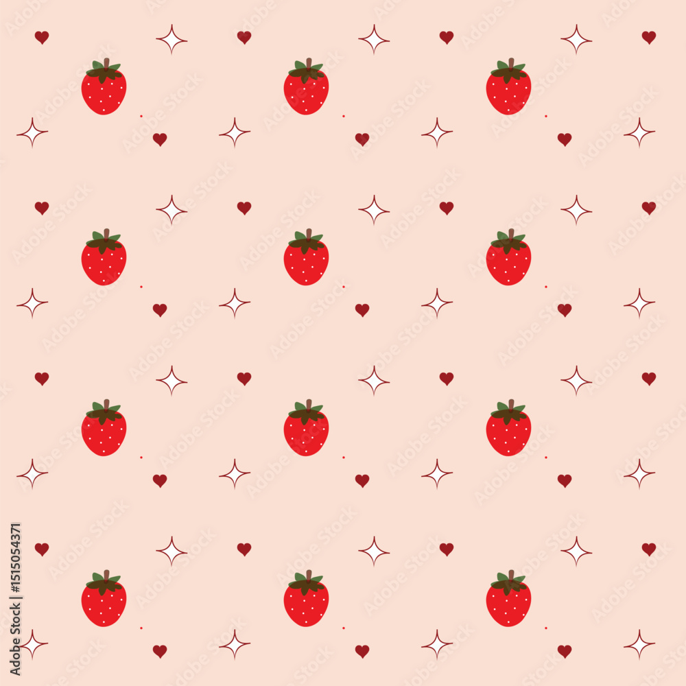 Seamless pattern with in strawberries Seamless pattern with in strawberries