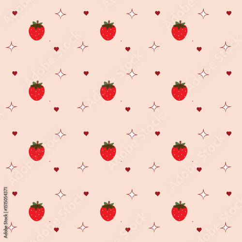 Seamless pattern with in strawberries