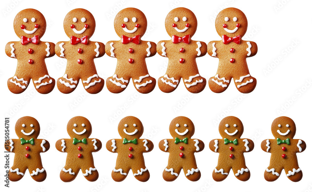 Five and Six Gingerbread Men, Christmas Cookies, Isolated on Transparent Background, Holiday Sweets, Festive Treats,Gingerbread, Christmas, Cookies Five and Six Gingerbread Men, Christmas Cookies, Isolated on Transparent Background, Holiday Sweets, Festive Treats,Gingerbread, Christmas, Cookies