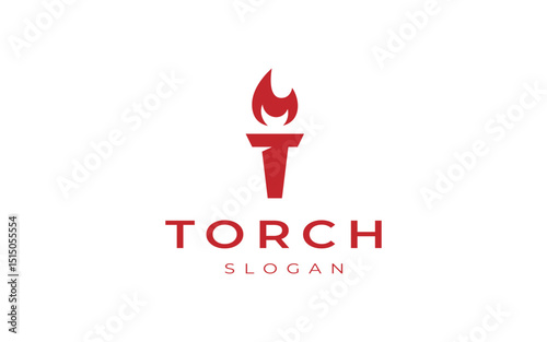 torch logo design vector illustration