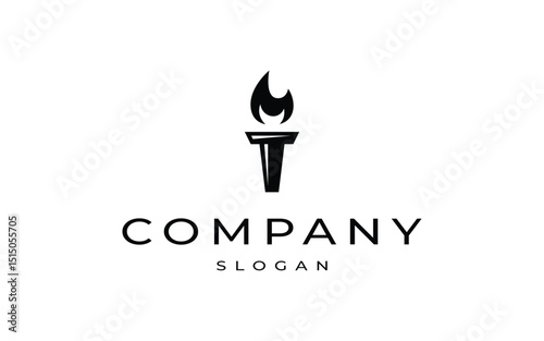 torch logo design vector illustration