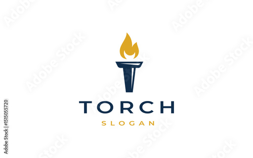 torch logo design vector illustration