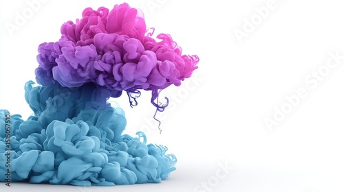 Vibrant Colorful Smoke Waves in Purple and Blue with Soft Swirls and Abstract Artistry