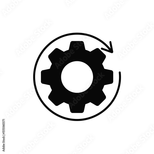 Continuous Improvement Circular Gear Icon Representing Process Optimization and System Updates