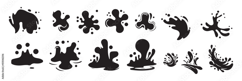Naklejka premium Black and color splash vector. Splash icon symbol. Vector illustration splash water on white background