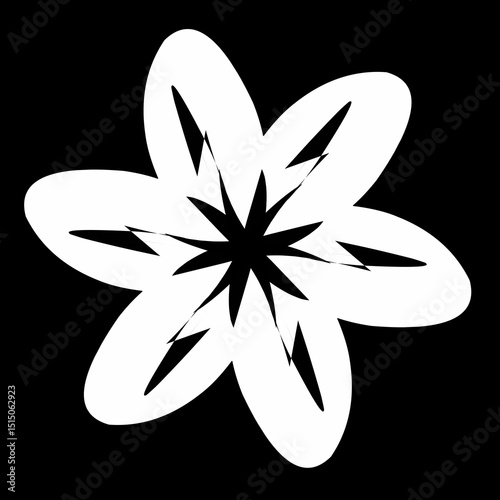 black and white flower