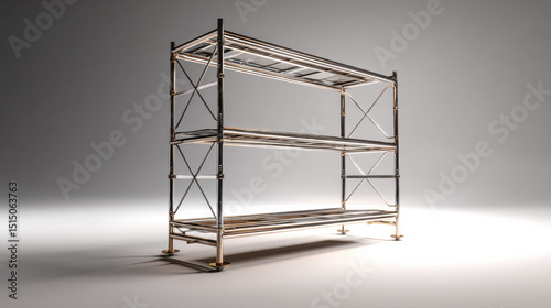 Metal storage rack isolated