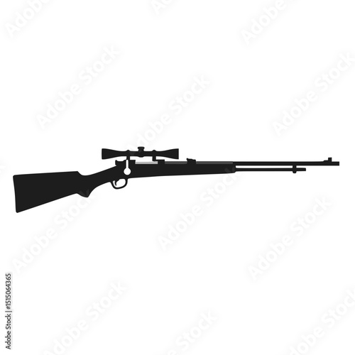 Black Rifle Weapon Silhouette - Gun Vector Graphic