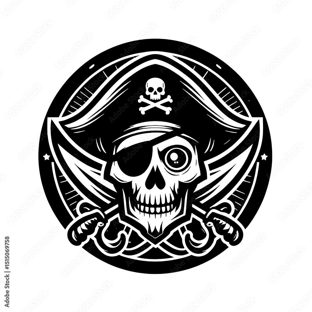 Fototapeta premium pirate skull and sword
