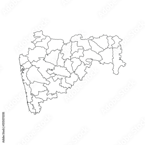 Maharashtra Outline Map White Background