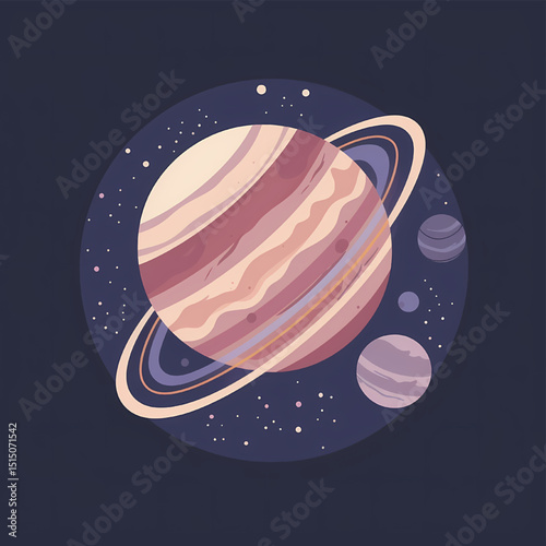 Celestial Wonders A Stunning Illustration of Jupiter and its Moons, a Cosmic Dance of Gas Giant and Planetary Satellites in the Vast Expanse of Space