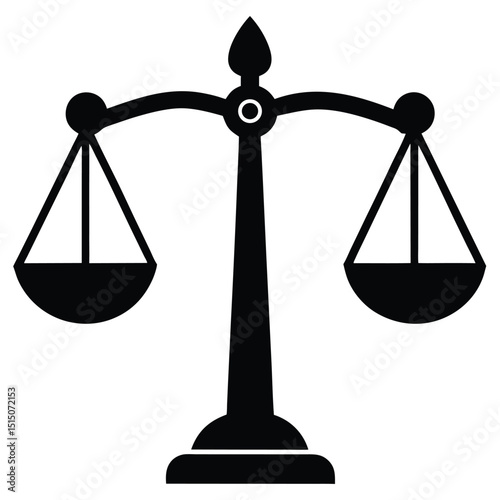 Law and justice symbol, Balance scale icon, Legal fairness illustration, Courtroom judgment scale, Legal ethics vector, Weighing justice graphic

