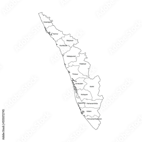 Kerala Outline Map White Background