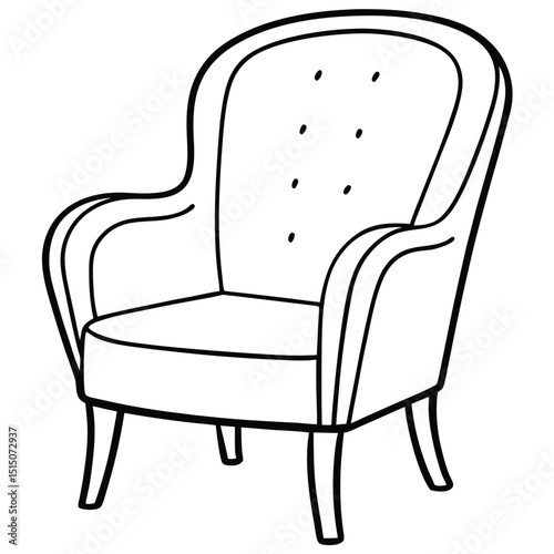 Illustration of a comfortable armchair isolated on white background