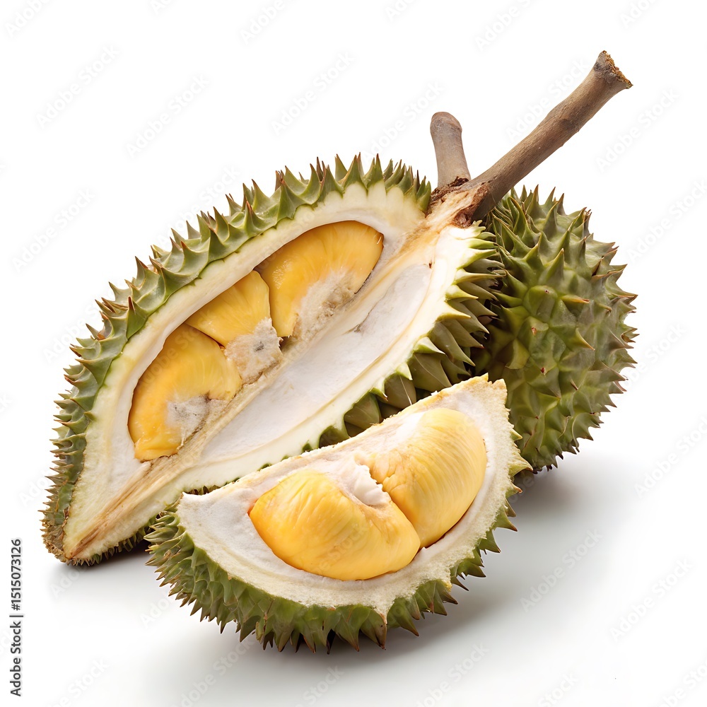 Fototapeta premium Fresh Durian and clean white background