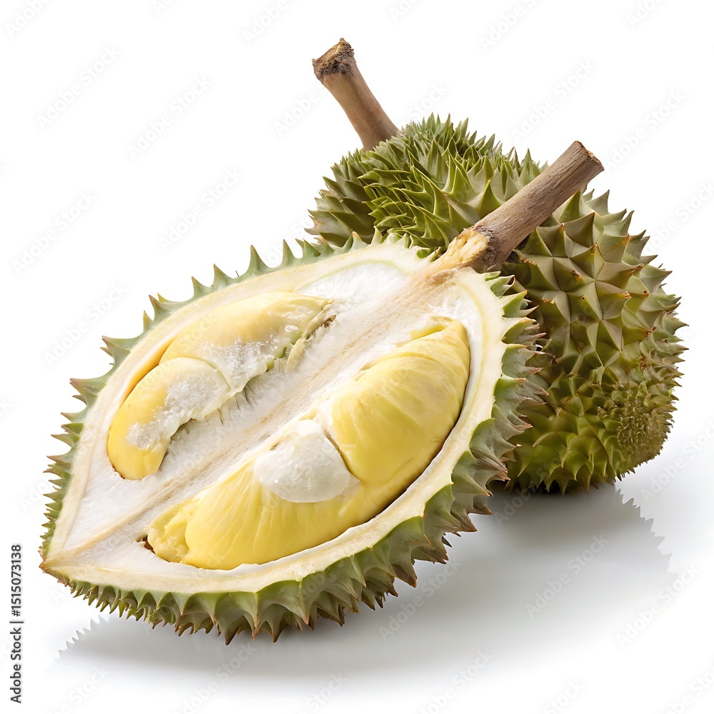 Fototapeta premium Fresh Durian and clean white background