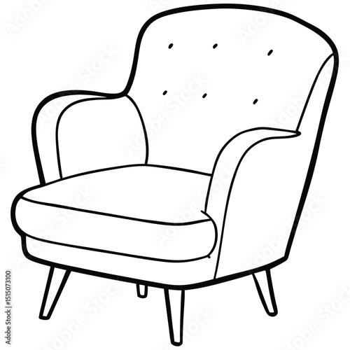 Illustration of a comfortable armchair isolated on white background