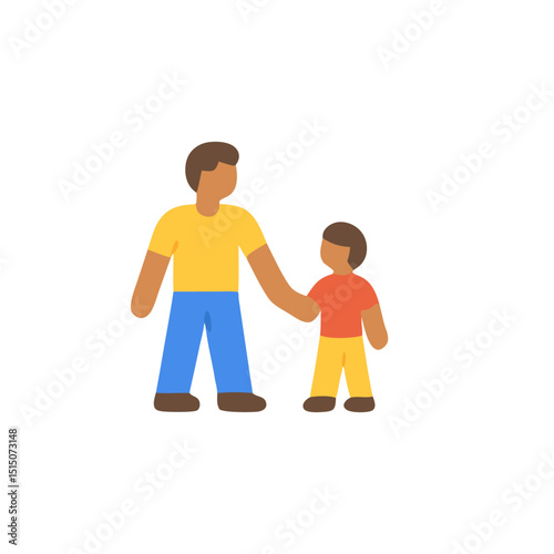 Fathers Day love with a son and dad holding hands, a heartwarming image perfect for Fathers Day greeting cards and social media posts.