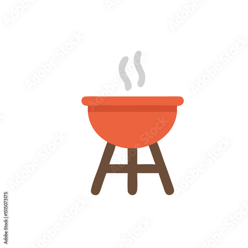 Fathers day grilling fun with a red barbecue grill, perfect for promoting family time, outdoor activities, and celebrations.