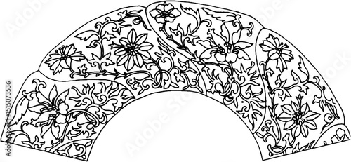 Chinese classical patterned border vector illustration