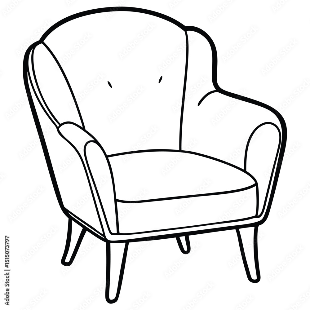 Fototapeta premium Illustration of a comfortable armchair isolated on white background