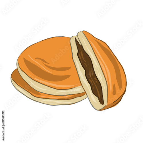 Vector of delicious dorayaki cake