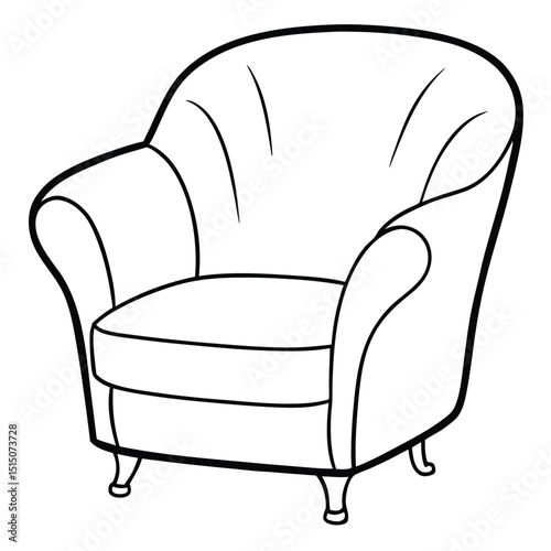 Illustration of a comfortable armchair isolated on white background
