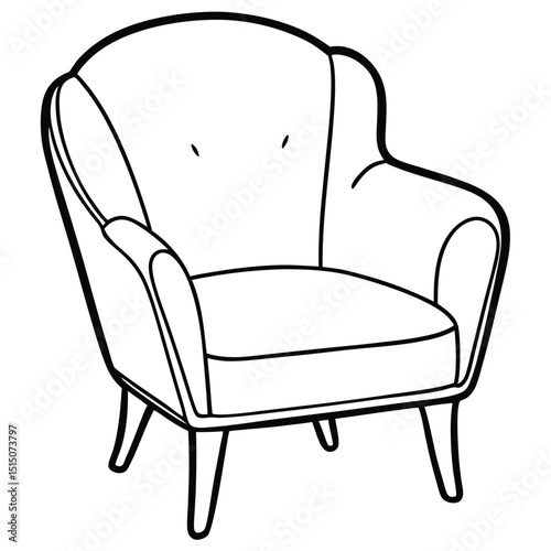 Illustration of a comfortable armchair isolated on white background