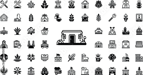Set of farming icons