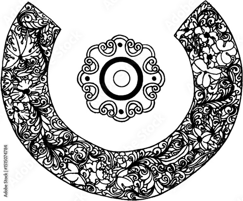 Chinese classical patterned border vector illustration