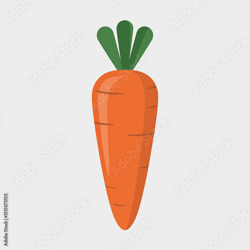 Vibrant Orange Carrot A Tapered Delight - Fresh Vegetable Illustration