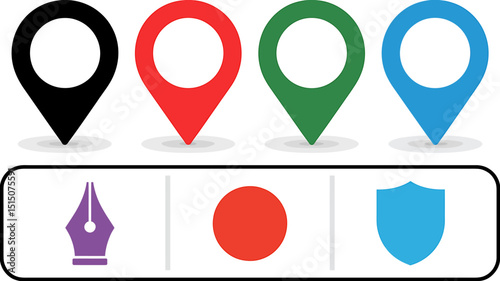 Versatile Location Markers A Graphic Featuring Four Colorful Icons