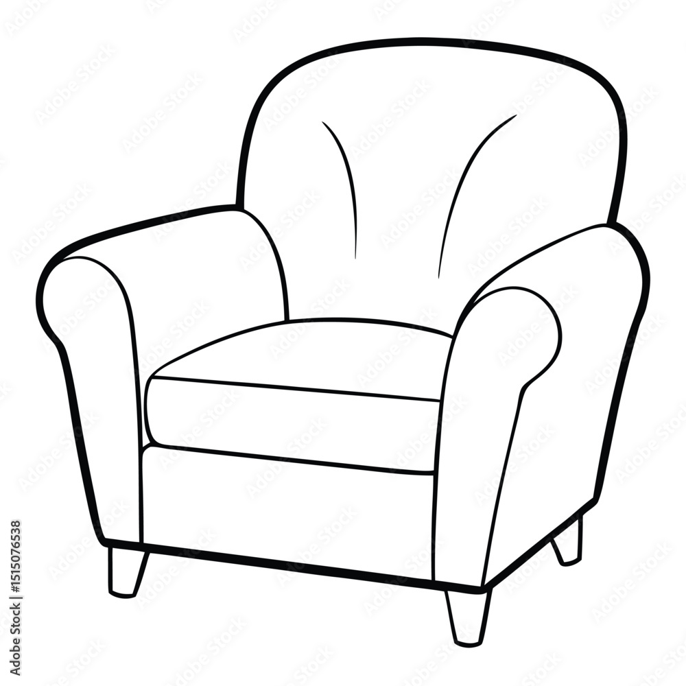 Illustration of a classic armchair isolated on transparent background Illustration of a classic armchair isolated on transparent background