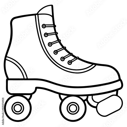Retro 80s Roller Skates Vector on White