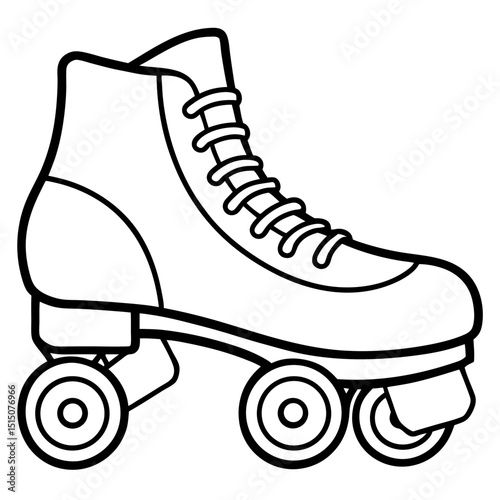Retro 80s Roller Skates Vector on White