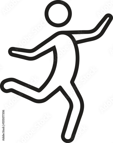 Jumping Human Figure Outline Icon on white background