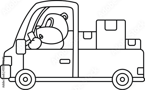 Hamster Car Animal Vector Graphic Art Illustration
