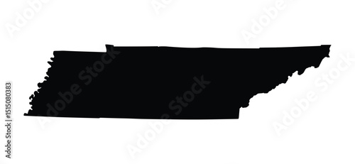 Tennessee black map white background