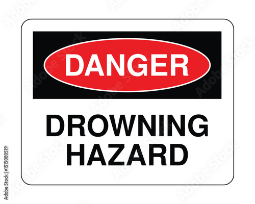 Download Drowning Hazard Warning Sign - High-Quality Stock Image for Water Safety and Risk Awareness